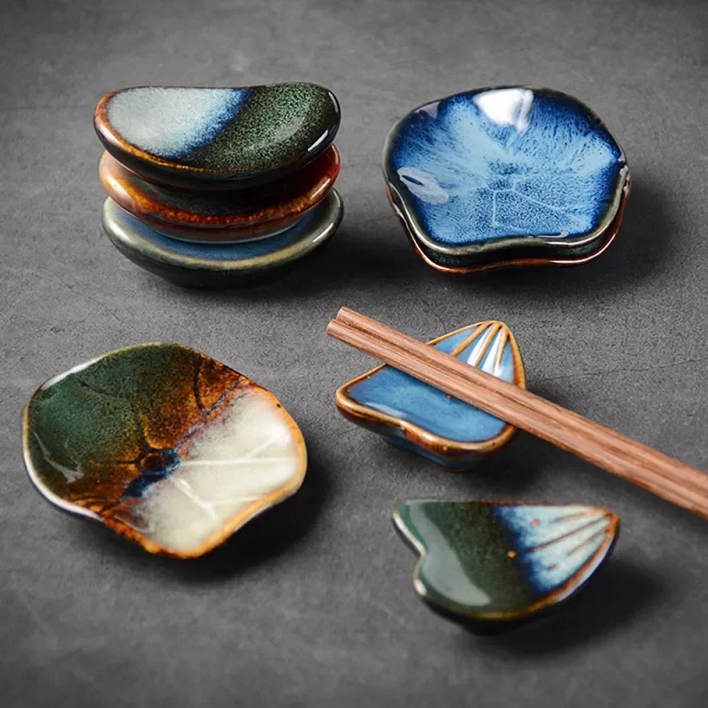 

2022New Multi Shape Retro Ceramic Chopstick Rest Rack Spoon Holder DIY Home Table Pen Holder Decoration