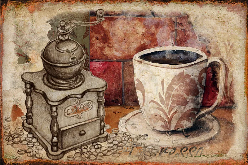 

Kitchen Decoration for Home Bar Accessories Vintage Retro Decor Coffee Shop Garden Decoration Outdoor Tin Sign Metal Plates