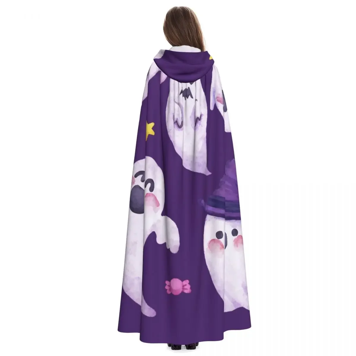 Акварель Хэллоуин призраки с капюшоном пальто Косплей Костюм вампира дьявола