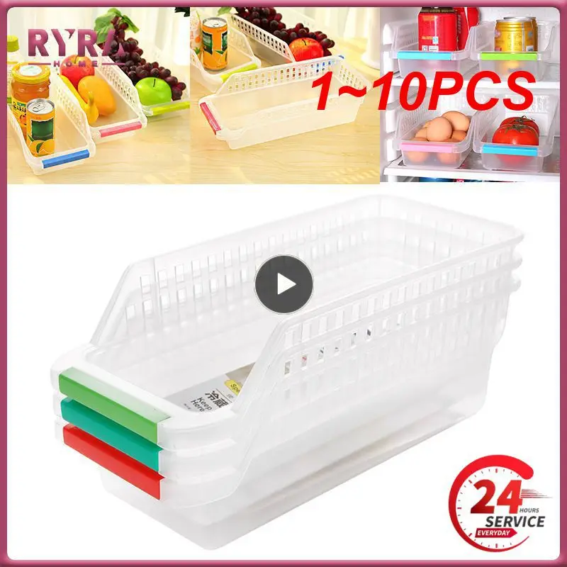 

1~10PCS Fridge Space Saver Organizer Refrigerator Fruits Vegetables Storage Holder Home Kitchen Food Container Storage Container