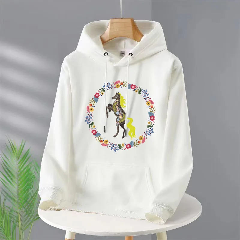 

Fashion Horse Printed For Men's/Women Casual Fashion Brand Hoodies Loose Pullover Versatile Comfortable Sweater With Hood Y2k