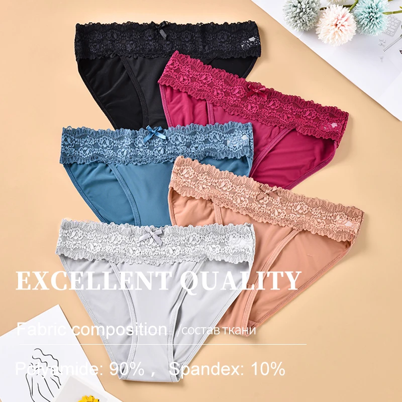 Кружевные женские трусики CINVIK дышащее нижнее белье сексуальные с низкой талией