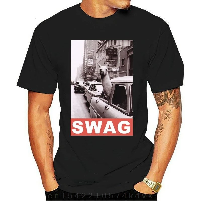 Мужская Повседневная футболка с принтом популярная из 100% хлопка изображением Swag