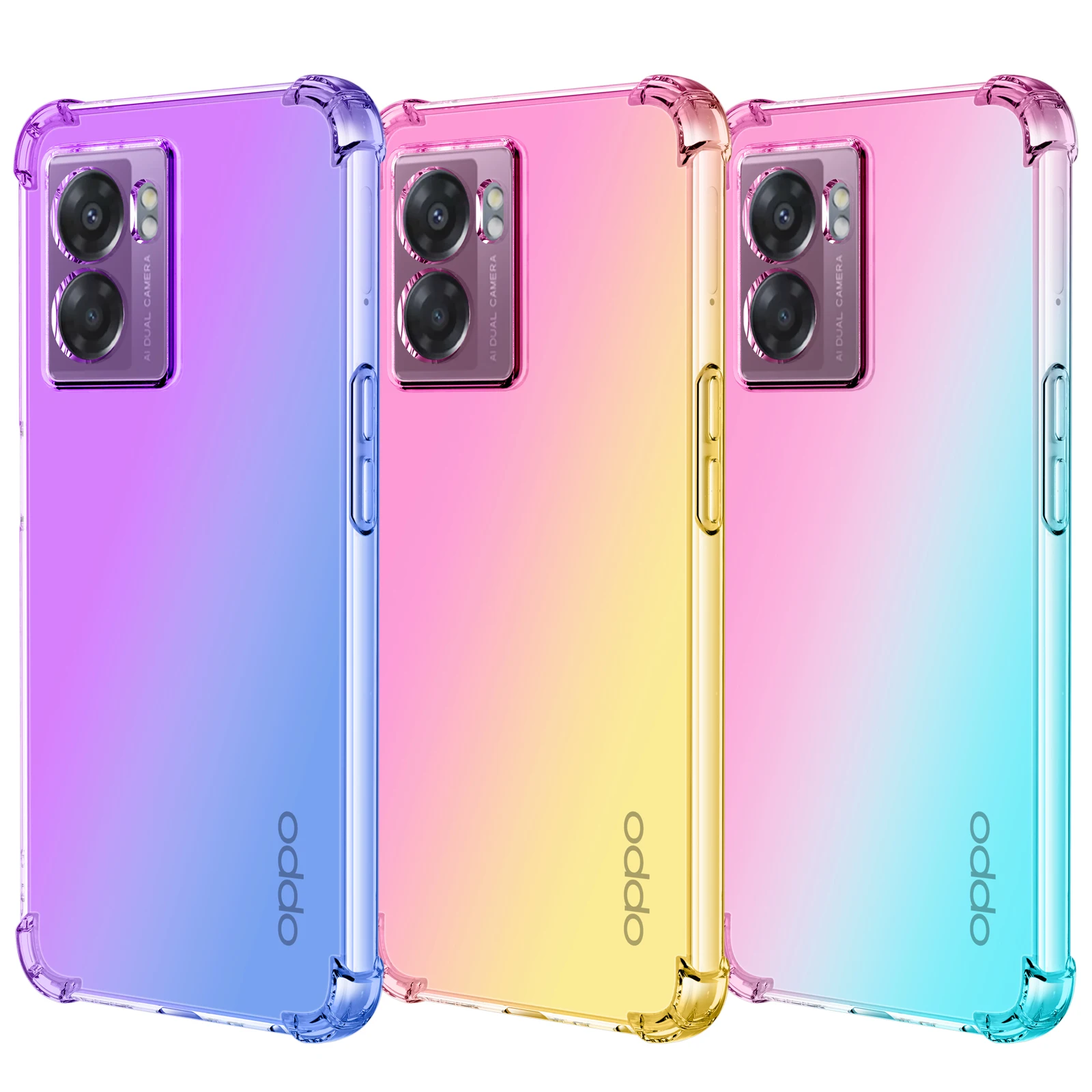 

Противоударный чехол для Oppo A57, яркий градиентный прозрачный мягкий чехол из ТПУ для Oppo A57 4G A57s A57e A77