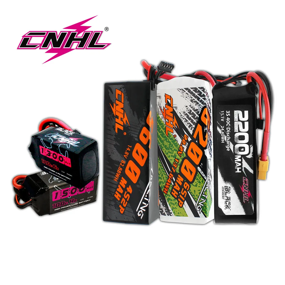 

CNHL Lipo Battery 2S 3S 4S 6S 7,4 V 14,8 V 22,2 V 1500mAh 2200mAh 4000mAh 5000mAh 6200mAh 8000mAh 9500mAh T XT60 XT90 EC5 RC Part