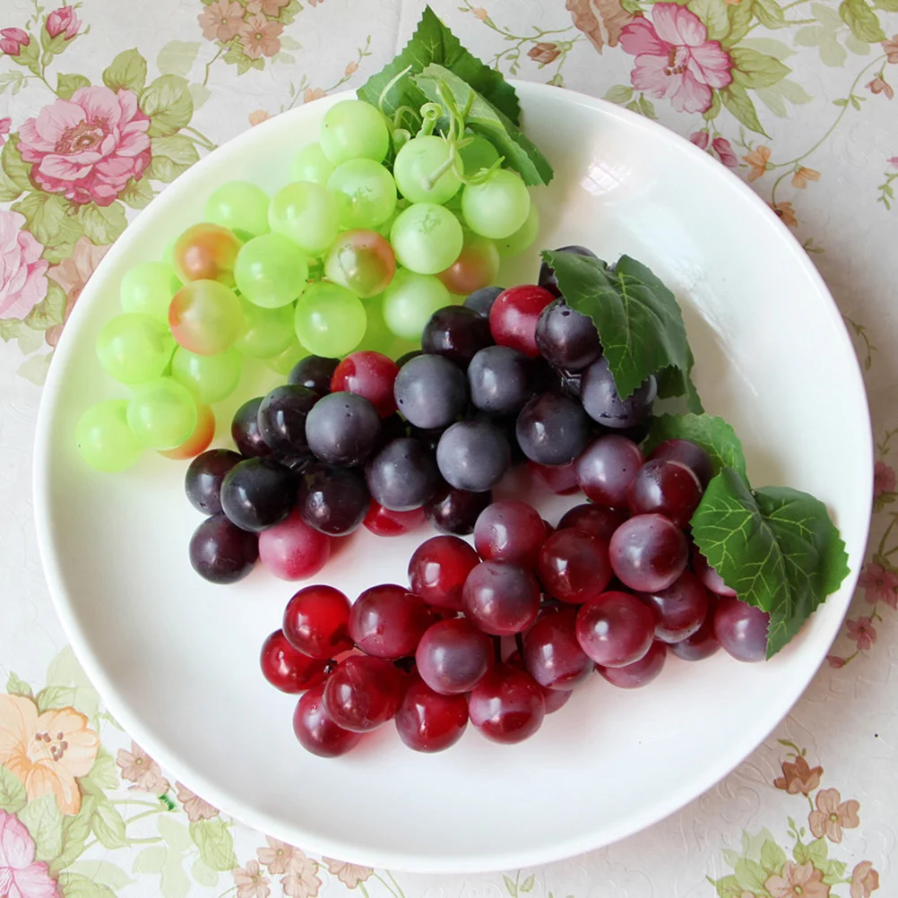 

3PCS Fruits Artificial Fruits Grape Vines for Decorating Faux Fruits Lifelike Grapes Decor