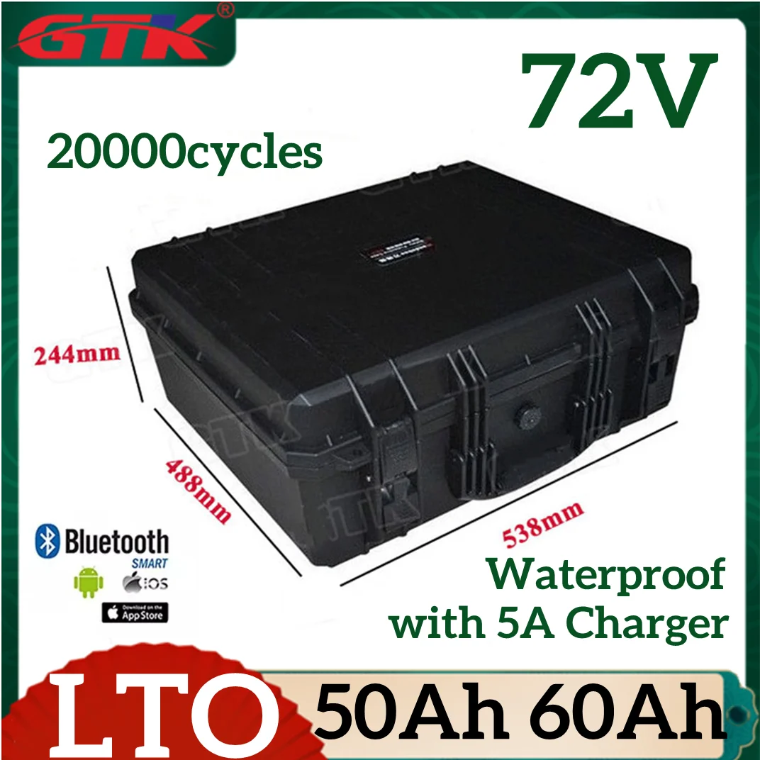 

Водонепроницаемый Литий-титанатный аккумулятор GTK LTO 72 в 50 Ач 60 ач 32S 2,3 В для 3000 Вт 5000 Вт, резервный инвертор солнечной системы