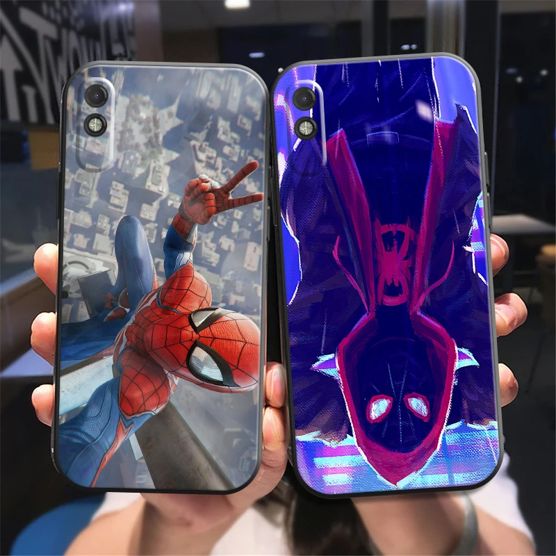 

Popular Marvel Phone Case For Xiaomi Redmi 7 8 9 9A 9C 9T Note 9 9T 9S 10 10 Pro 10S Back Carcasa Liquid Silicon Funda Black