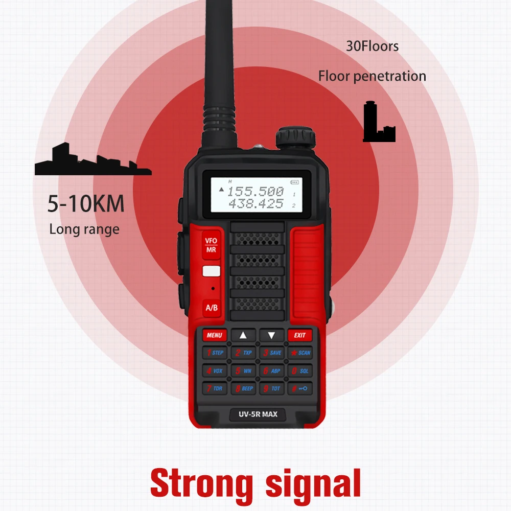 High Power 10W Baofeng UV-5R MAX Walkie Talkie uv5r max Two Way Radio USB Charging UV 5R Dual Band FM Transceiver 10KM Intercom