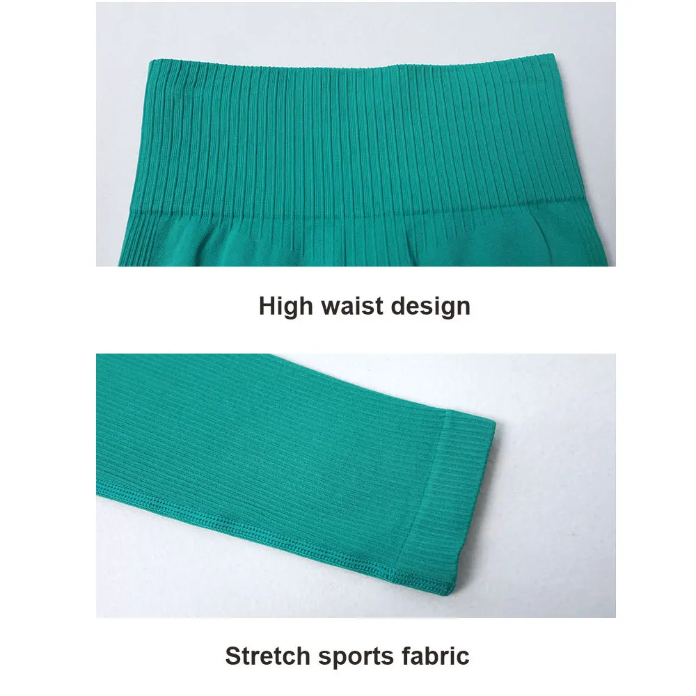 Ribbed Seamless High Waist Leggings Fitness Gym Legging Workout Push Up Leggins Femme Scrunch Butt Sport Yoga Pants Runnning