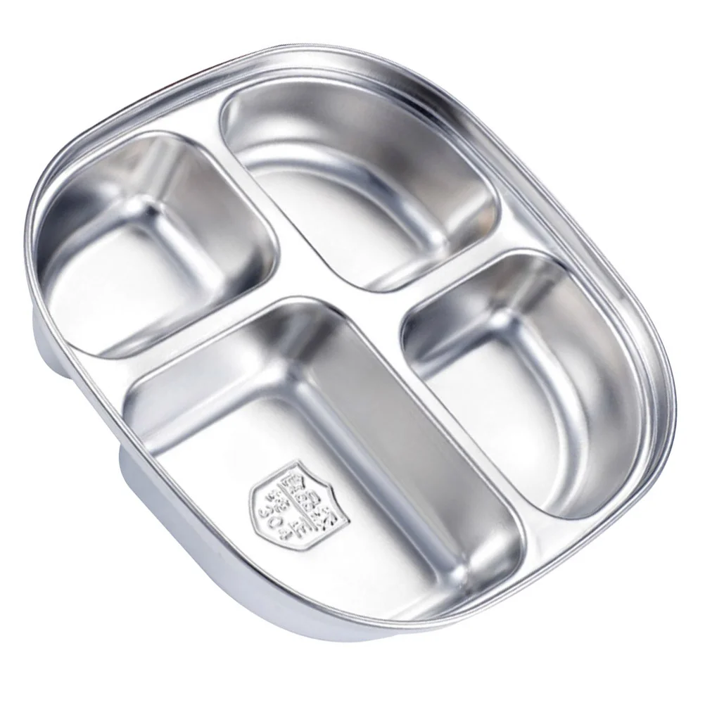 

Plate Plates Dinnerdivided Steel Lunch Portion Baby Stainless Kids Trays Section Compartment Tableware Kitchen Tray Serving