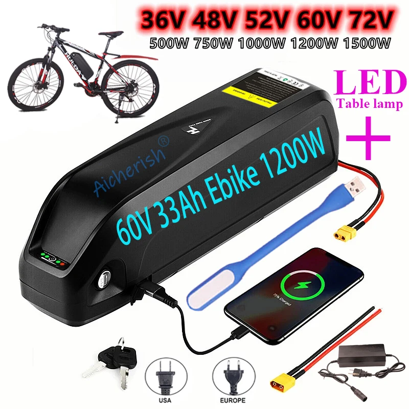 

Elektrische Ebike Batterij Hailong Samsung 18650 Cellen Pack 72V 21Ah 60V 17Ah 10Ah 26Ah Krachtige Fiets Litl Bicycle Li-Battery