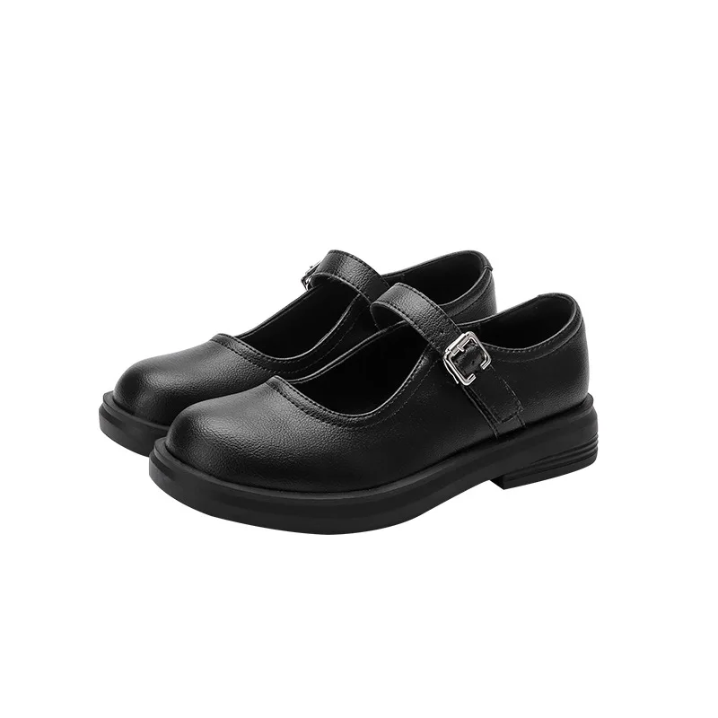 Women Leather Shoes Casual Microfiber Round Solid Color Increase Non-slip Breathable Loafers