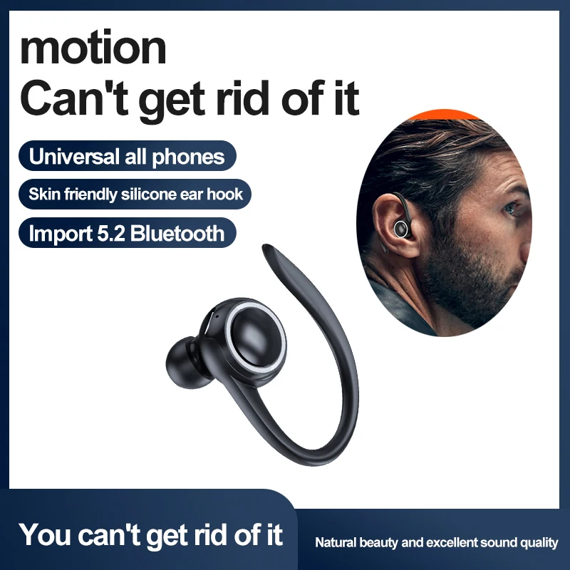 Беспроводные наушники, Bluetooth-гарнитура с ушным крючком, спортивные ...