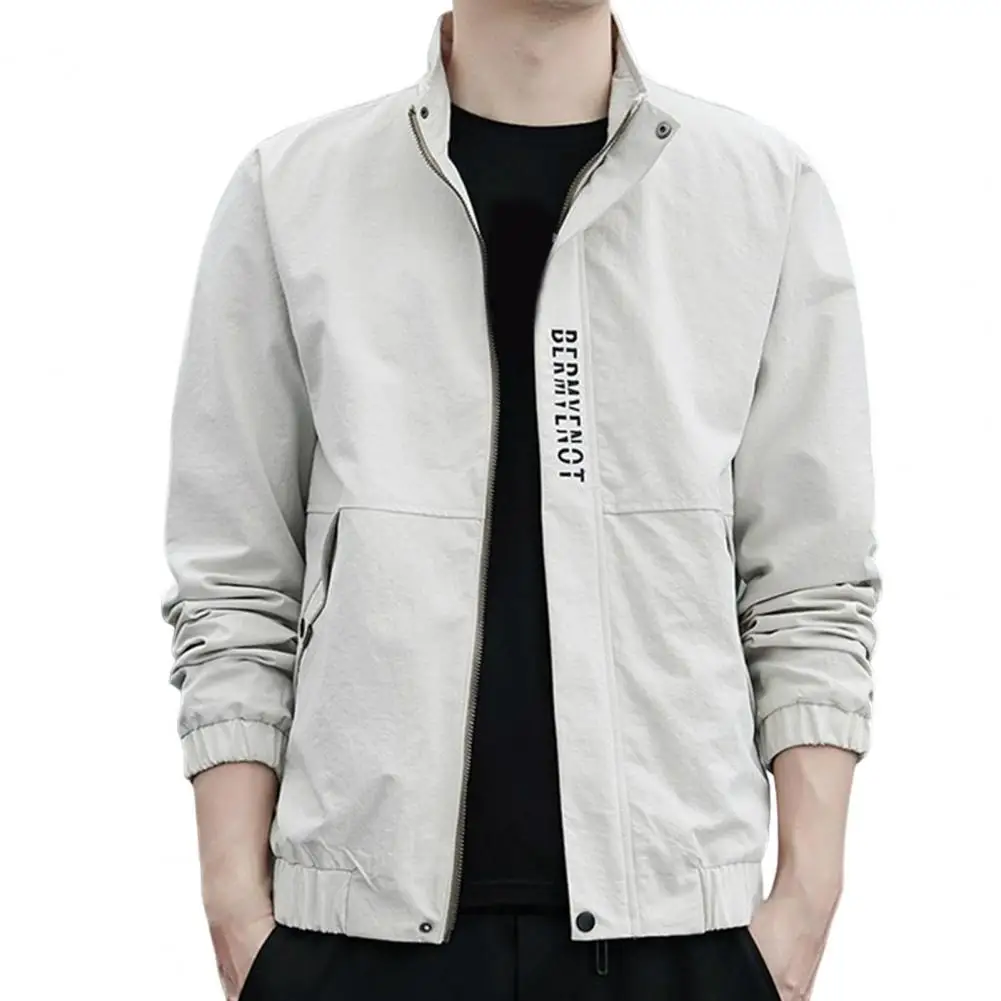 

Temperament Popular Slim-fitting Elastic Cuff Jacket Cozy Bomber Jacket Long Sleeves for Daily Wear