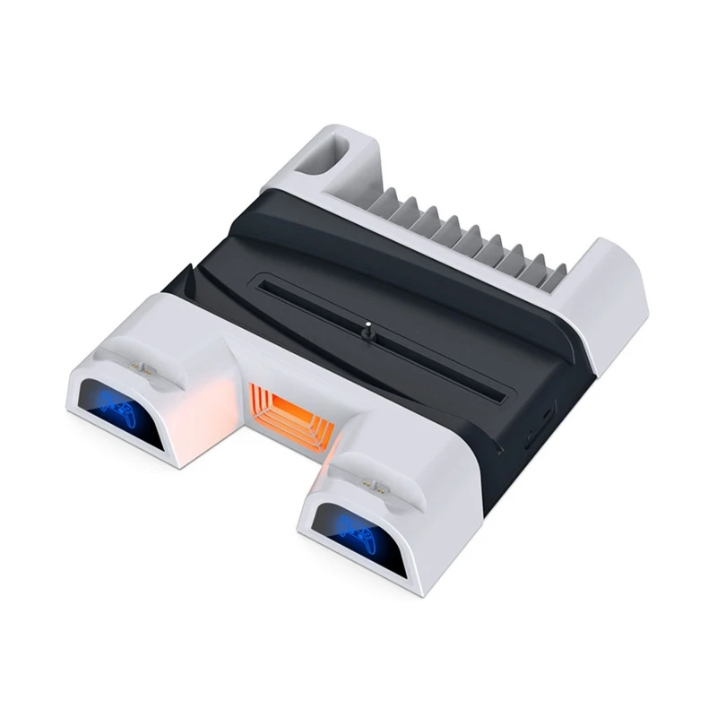 

Compatible with PS5Game Controller Dual Fast Charging Stand Multifunctional Heat Dissipation Gamepad Holder Power Dock