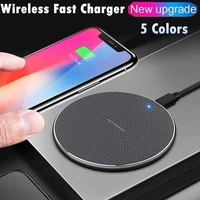 universal ultra thin round aluminum alloy desktop wireless mobile phone charger charging dock station for iphone samsung android