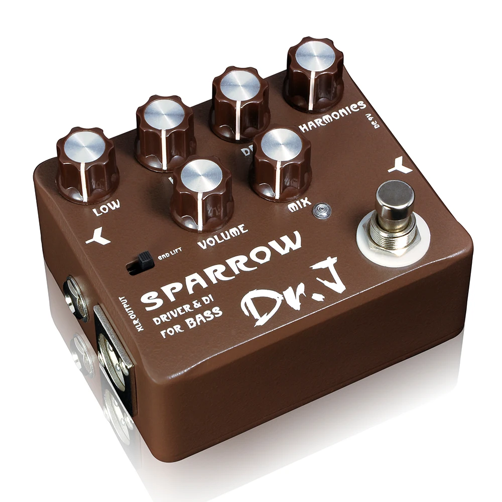 D53 SPARROW Driven & DI for Bass Dr. J Series Guitar Pedal Effect Tube Bass Amp with Driven High and Low Frequency Circuitry