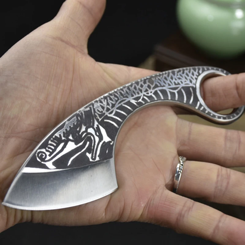 

Portable Mini Knife Camping Small Longquan Knife 2.2 Inch Sharp 7Cr17MoV All-in-one Design Kitchen Multi Knives Steel Handle New
