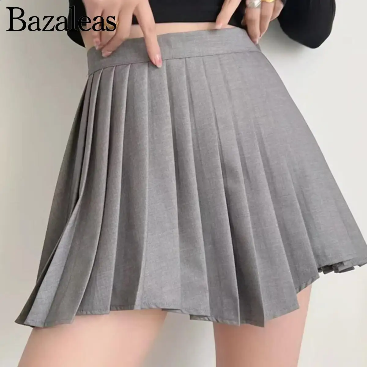 

2022 With Shorts Underwear Back Zipper Skirts Y2K High Waist Asymmetrical Pleated Mini Skirts