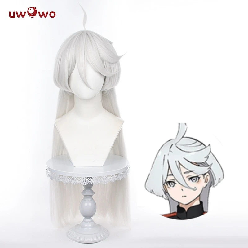 

UWOWO Mercury Cosplay Wig Miorinee Rembrann Cosplay Costume Hair Sliver Long Wig 75CM Heat Resistant