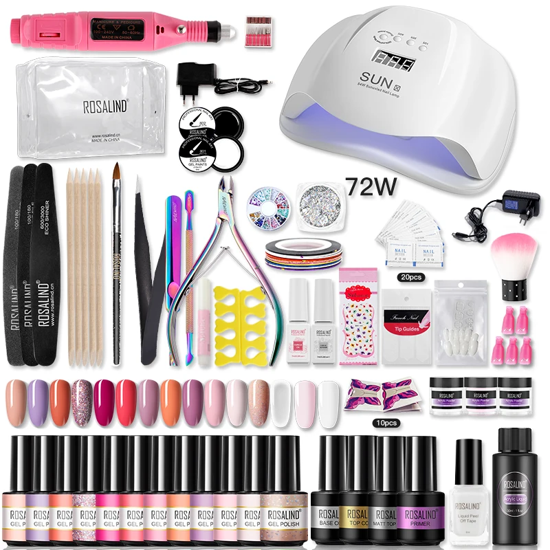 Набор для маникюра ROSALIND с 5/6/12 шт. гель-лаков ногтей сушилки