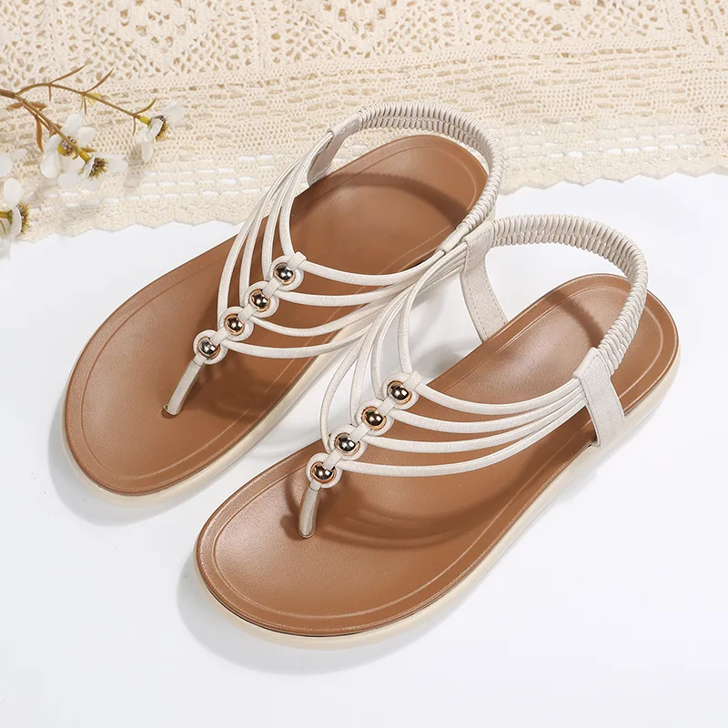 Slip-On Sandals Women Comfortable Rope Sandals Shoes Casual with Traditional Creativity Fashion Flats Women Summer Beach Shoes