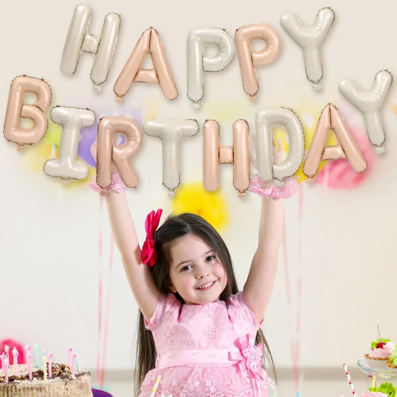 16-дюймовые воздушные шары с днем рождения кремовый карамельный цвет