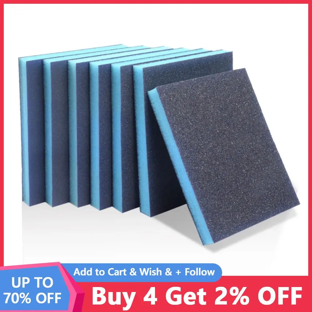 

120-1000Grit Wet and Sponge Dry Polishing Sanding Block Pad Sandpaper Assorted Abrasive Tool Kitchen Cleaner 120*100*12mm