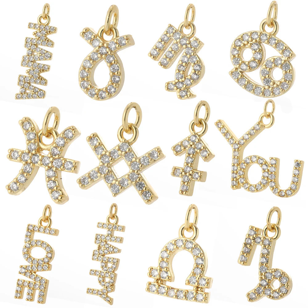 

Love You Letter Name Charms Symbol Sign Gold Color Earrings Charm Diy Bracelet Neckalce Phone Nail Bag Charms for Jewelry Making
