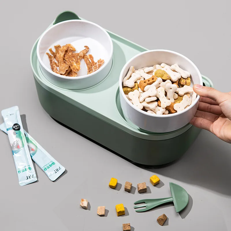 

Миска для питомцев, двойная кормушка для кошек и мелких собак, питатель для воды и еды, большой объем, для кошек