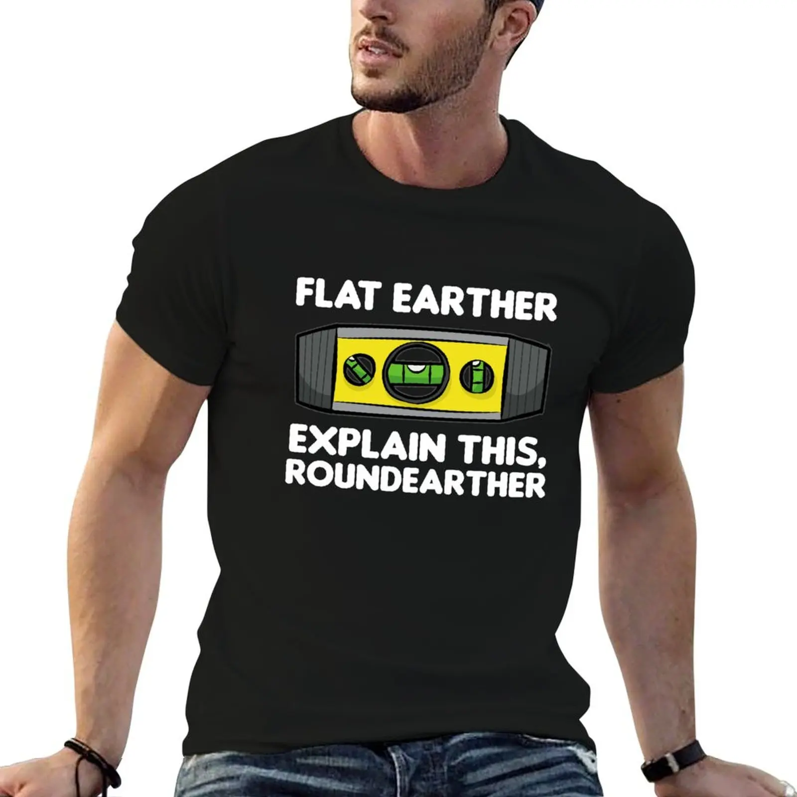 FLAT EARTHER Earth Science Water Level забавная подарочная футболка летний топ футболки на заказ с