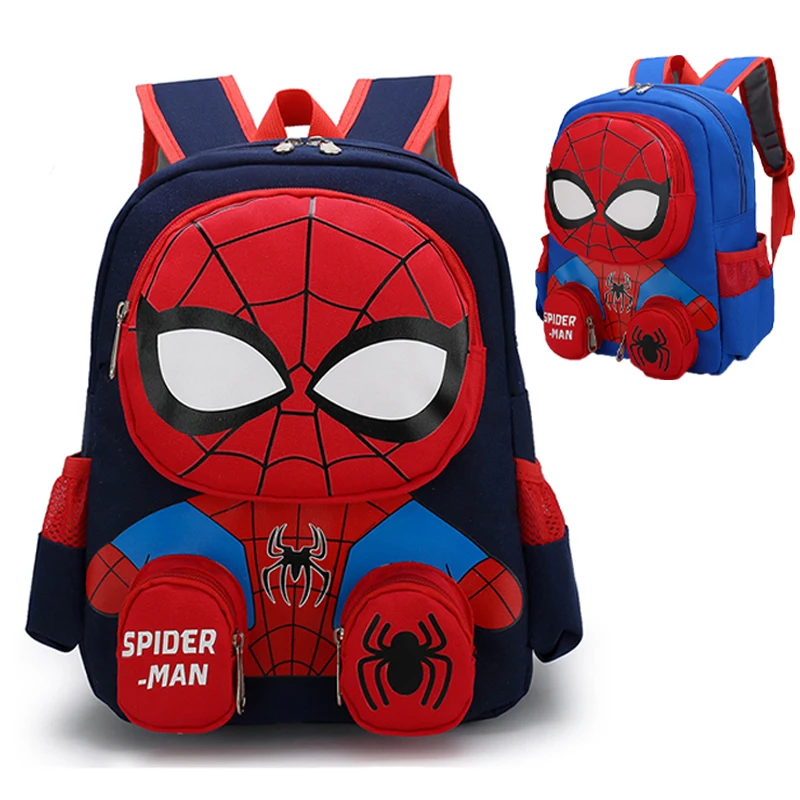 

Disney Spiderman Backpacks Super Heroes Student School Bag Cartoon 3d Stereo Kindergarten Backpack Children's Travel Bag Gift