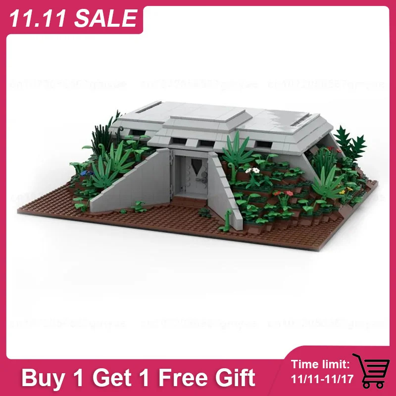 

Emergency Bunker & T-Rex Dilophosaurus Fence & Restroom Model MOC Building Blocks DIY Assemble Bricks Display Xmas Toys Gifts