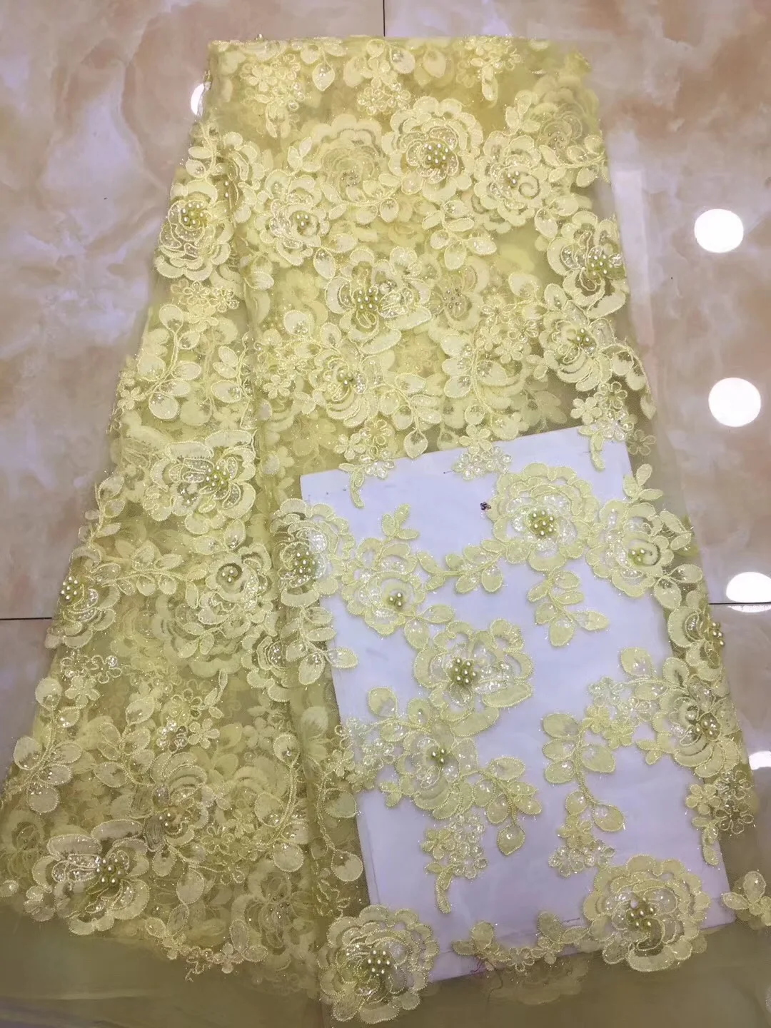 

Latest African Laces Fabrics Embroidered African French Lace Fabric High Quality African French Net tulle Lace Fabric DP27