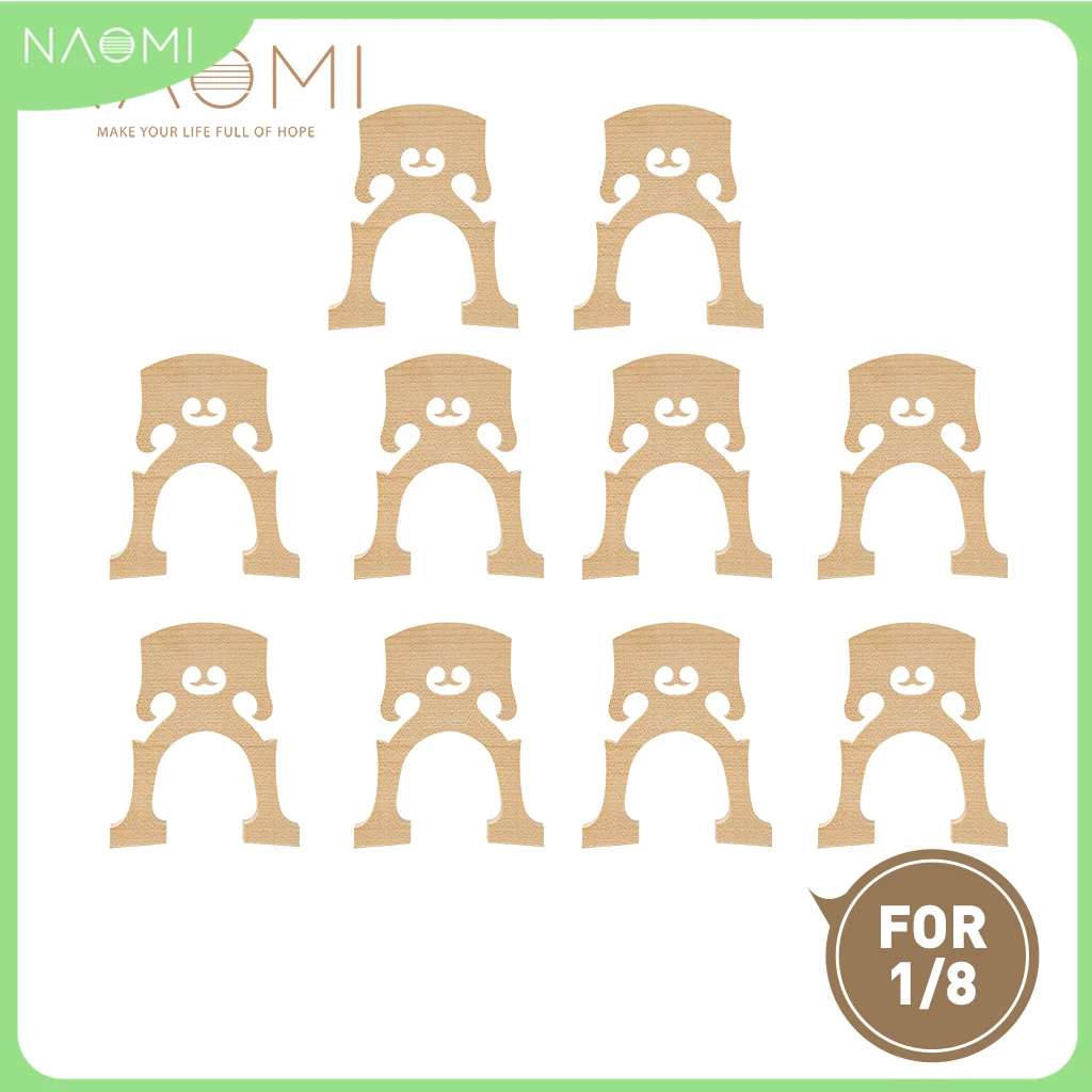 

NAOMI 10pcs/1set 1/8 Cello Bridge Standard Maple Wood Solid And Durable To Use Cello Accessories