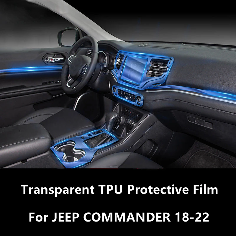 

For JEEP COMMANDER 18-22 Car Interior Center Console Transparent TPU Protective Film Anti-scratch Repair Film Accessories Refit