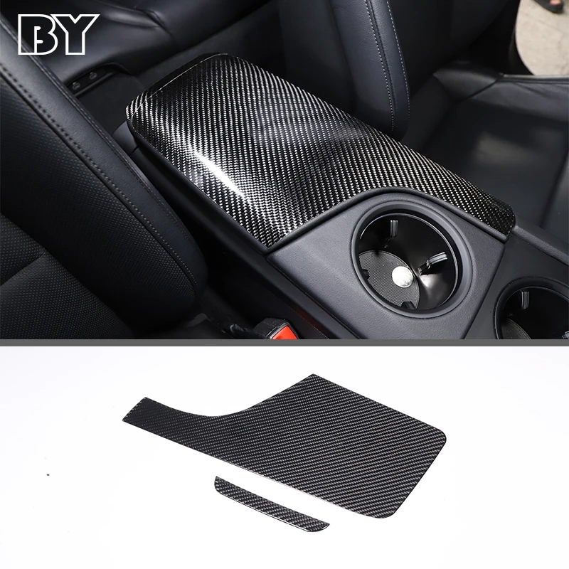

Soft Carbon fiber Car Center Console Tidying Armrest Box Panel Trim Covers Stickers For Porsche Taycan 2019-2022 Accessories