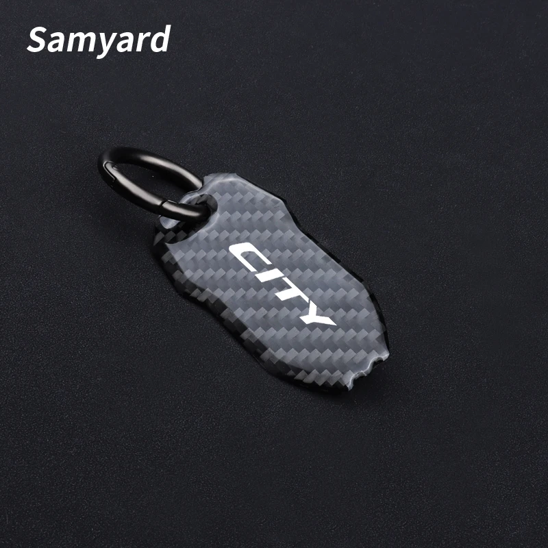 

Carbon Fiber Car Keychain For Honda City Civic Fit Key Rings Car Accessories