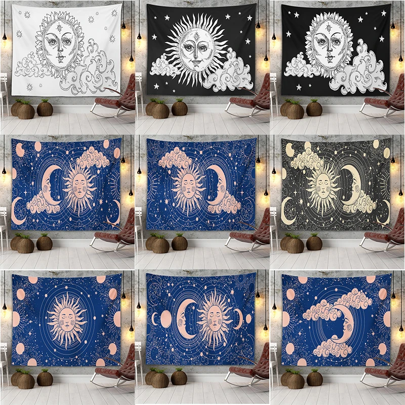 

Exquisite tapestry pattern sun and moon series series printed tapestry home decoration background beach towel
