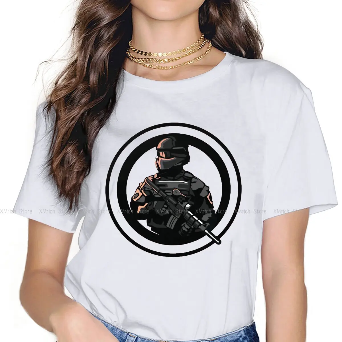 

Gaming Avatar Women's T Shirt COD Warzone Game Novelty Tee Shirt Short Sleeve Round Neck T-Shirts Pure Cotton Graphic Printed