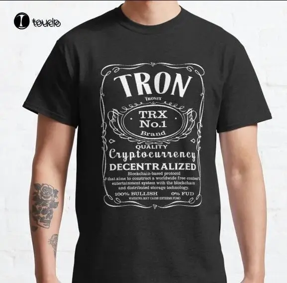 Классическая криптовалютная футболка Tron Trx, футболка с принтом криптовалюты, индивидуальная футболка Aldult для подростков, унисекс, цифровая печать, модная забавная новая модель