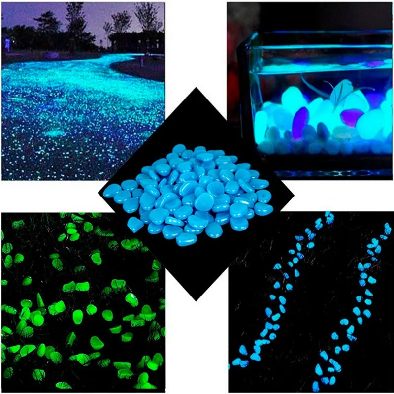 

50 Pcs Stone Glow In The Dark Garden Aquarium Luminous Decor Pebbles Rocks for Walkways Garden Path Patio Lawn Garden Yard Decor