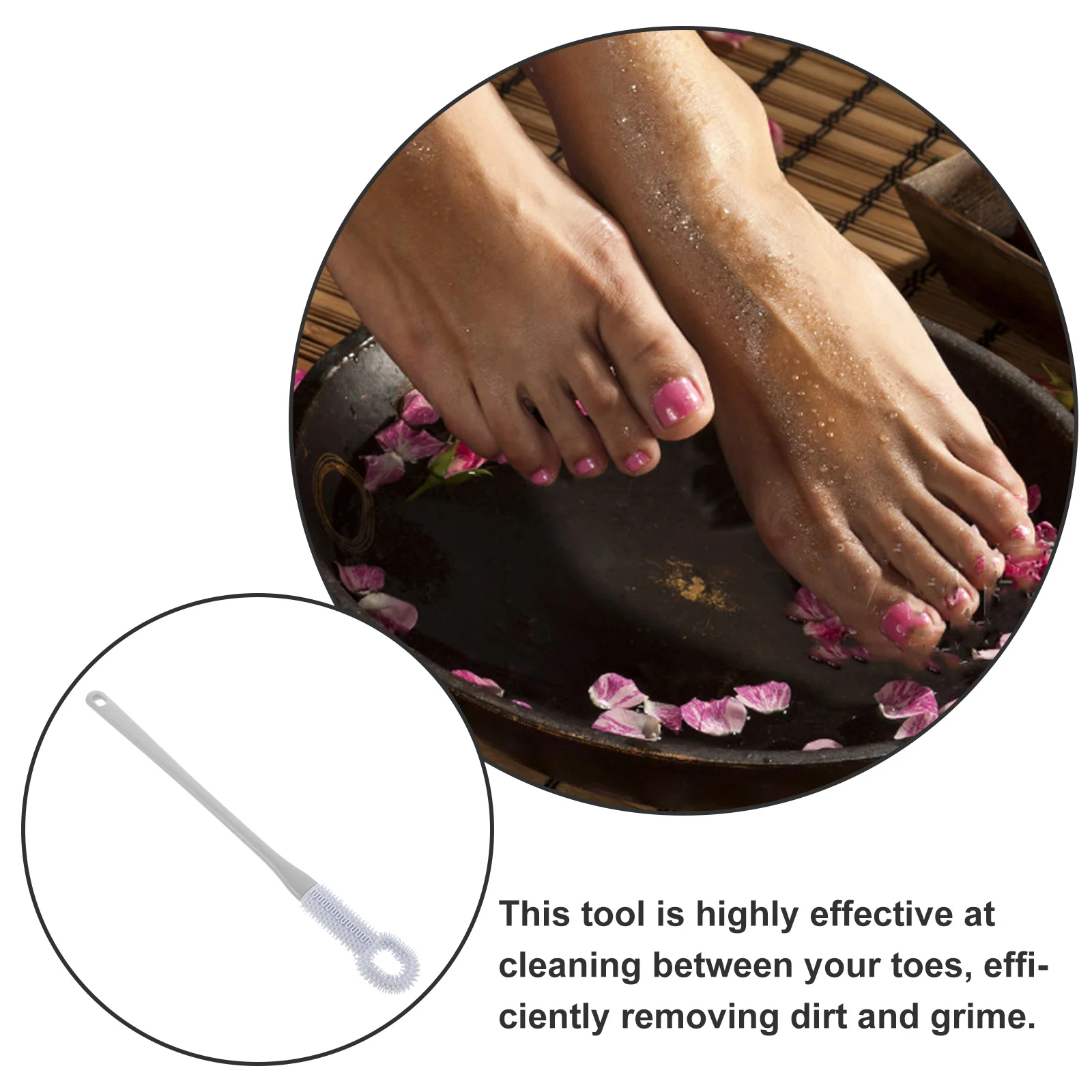 Щетка для стоп средство чистки ногтей очистки пальцев ног с длинной ручкой