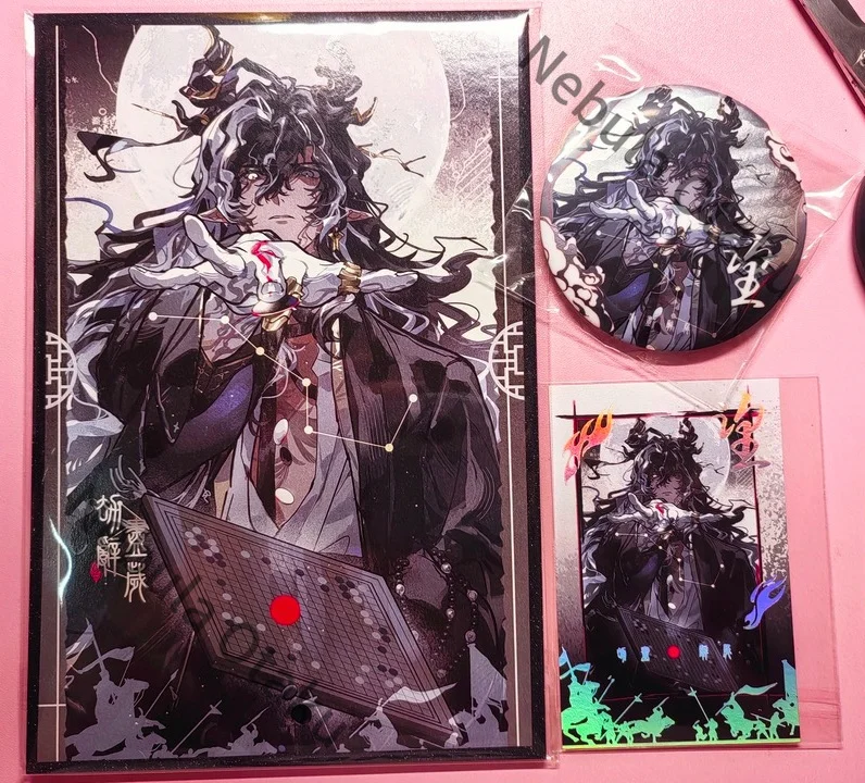 Фото Фотокарточка Arknights Wang Double Flash Badge для моментальной камеры, цветная бумага, косплей, изысканный сувенир, подарки для коллег, аниме №1