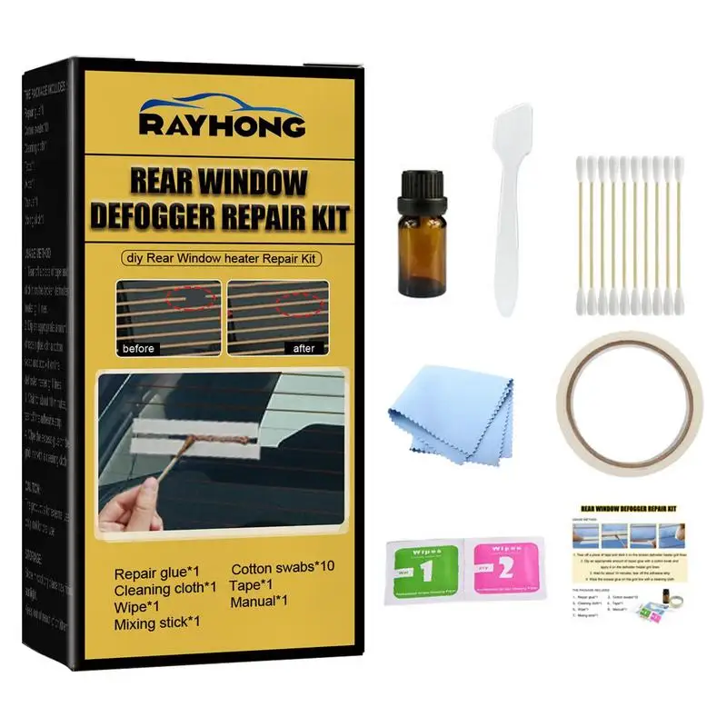 

Car Rear Window Defogger Repair Kit DIY Quick Repair Grid Defroster Kit Quick DIY Repair Broken Accessories Scratched Auto Care