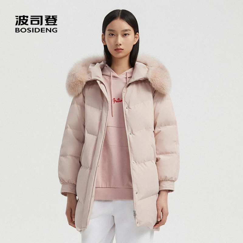 

BOSIDENG women down jacket real fur collar warm coat 90% duck down jacket B00145236