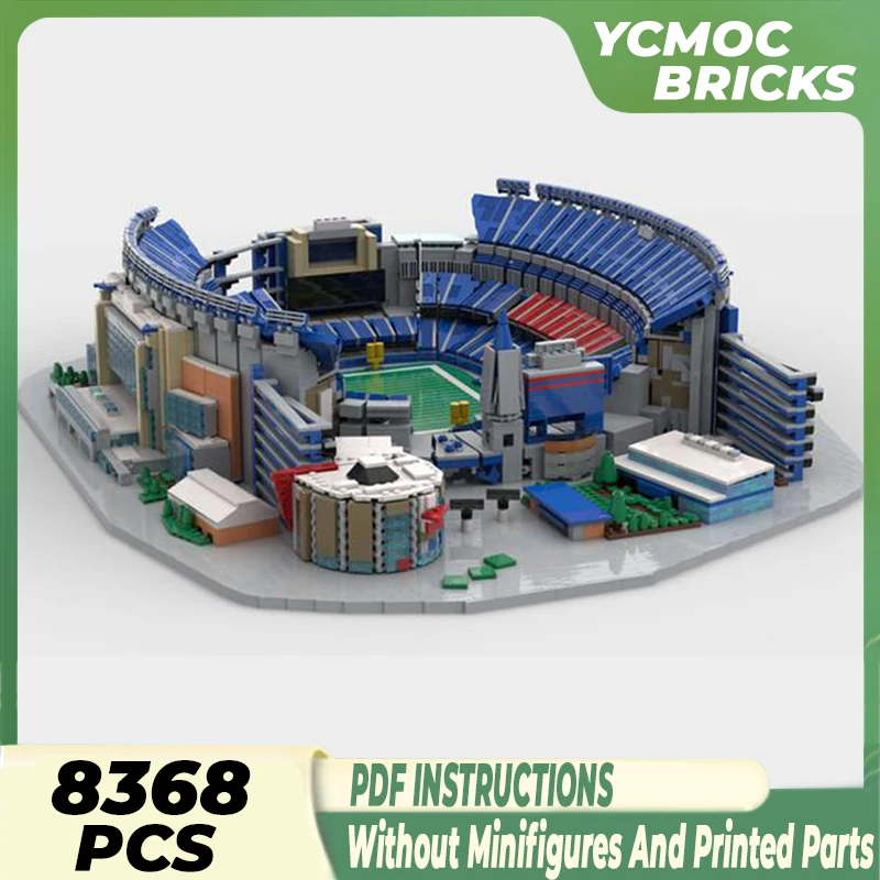 

Moc Building Blocks Street View New England Football Stadium Technical Bricks DIY Assembly Famous Toys For Childr Holiday Gifts