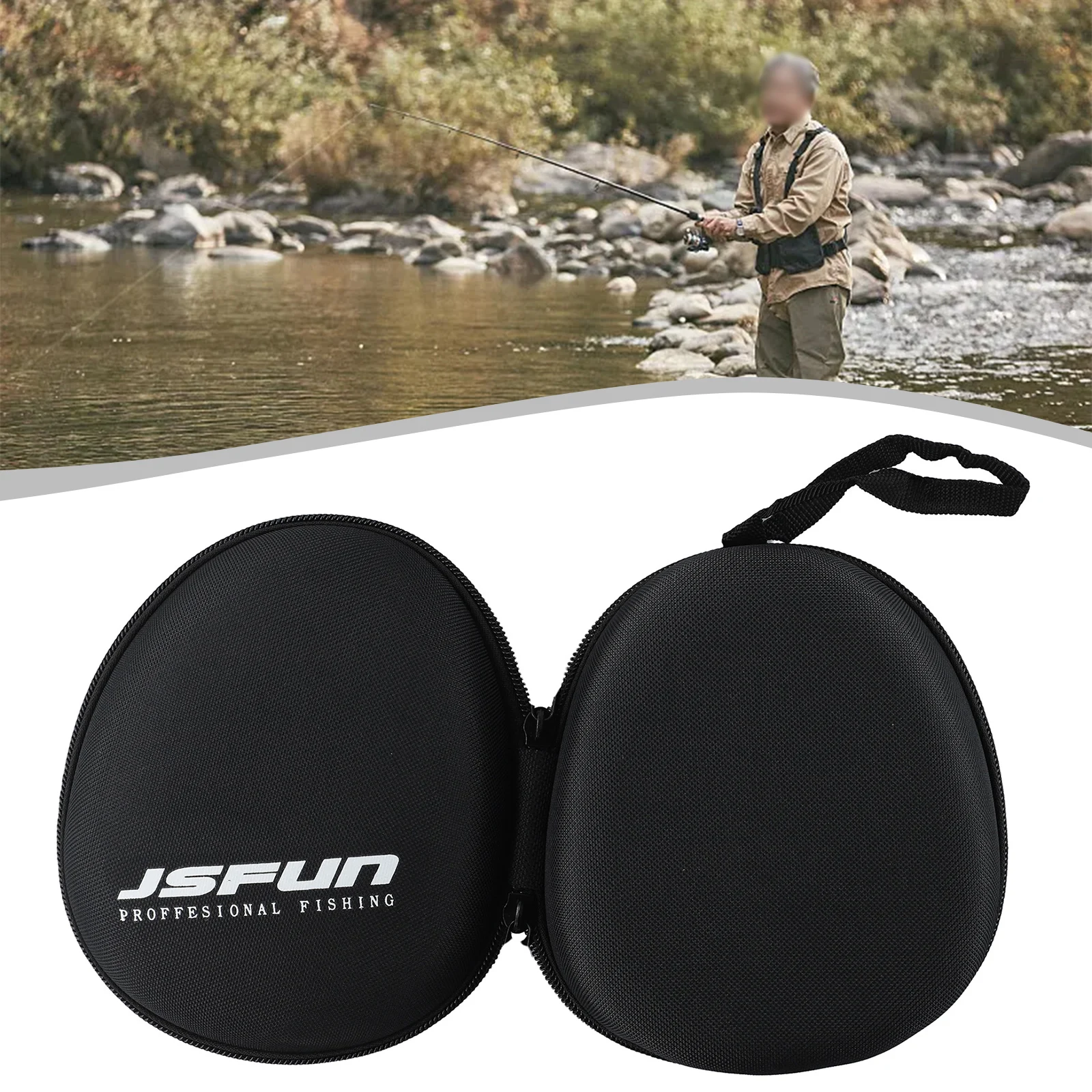

Brand New Reel Fishing Bag. Outer Layer Stored Ventilation Waterproof Nylon Black Drainage Holes Drum Swivel Scope