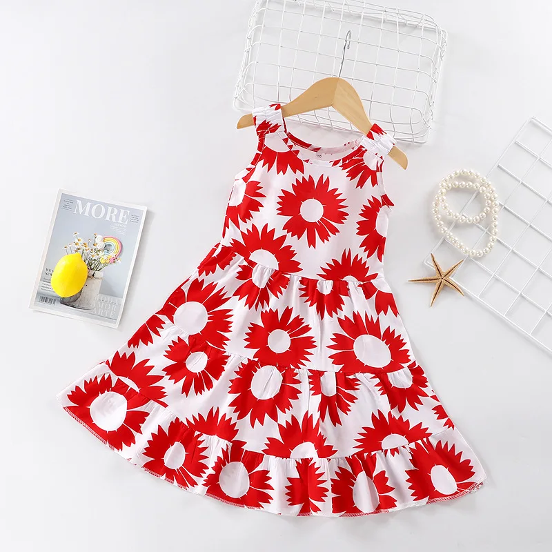 Супер доступная рекламная одежда для детей 3-10 лет платье с цветочным принтом
